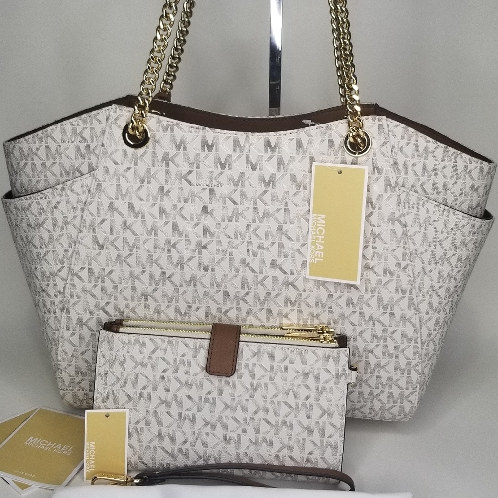 🔥 NWT MICHAEL KORS 2 SET DESIGNER Shoulder Purse Bag + Wristlet Matching - Picture 3 of 10